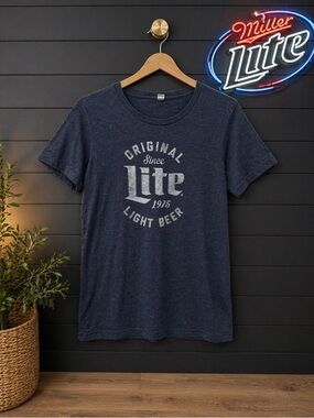 🍺💙 Vintage Style Miller Lite Graphic Tee Women’s Medium | Retro Beer T-Shirt